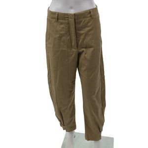 Jazmin Chebar Unisex Cropped Khakis Beige Buckle Viscosa Blend Size 40